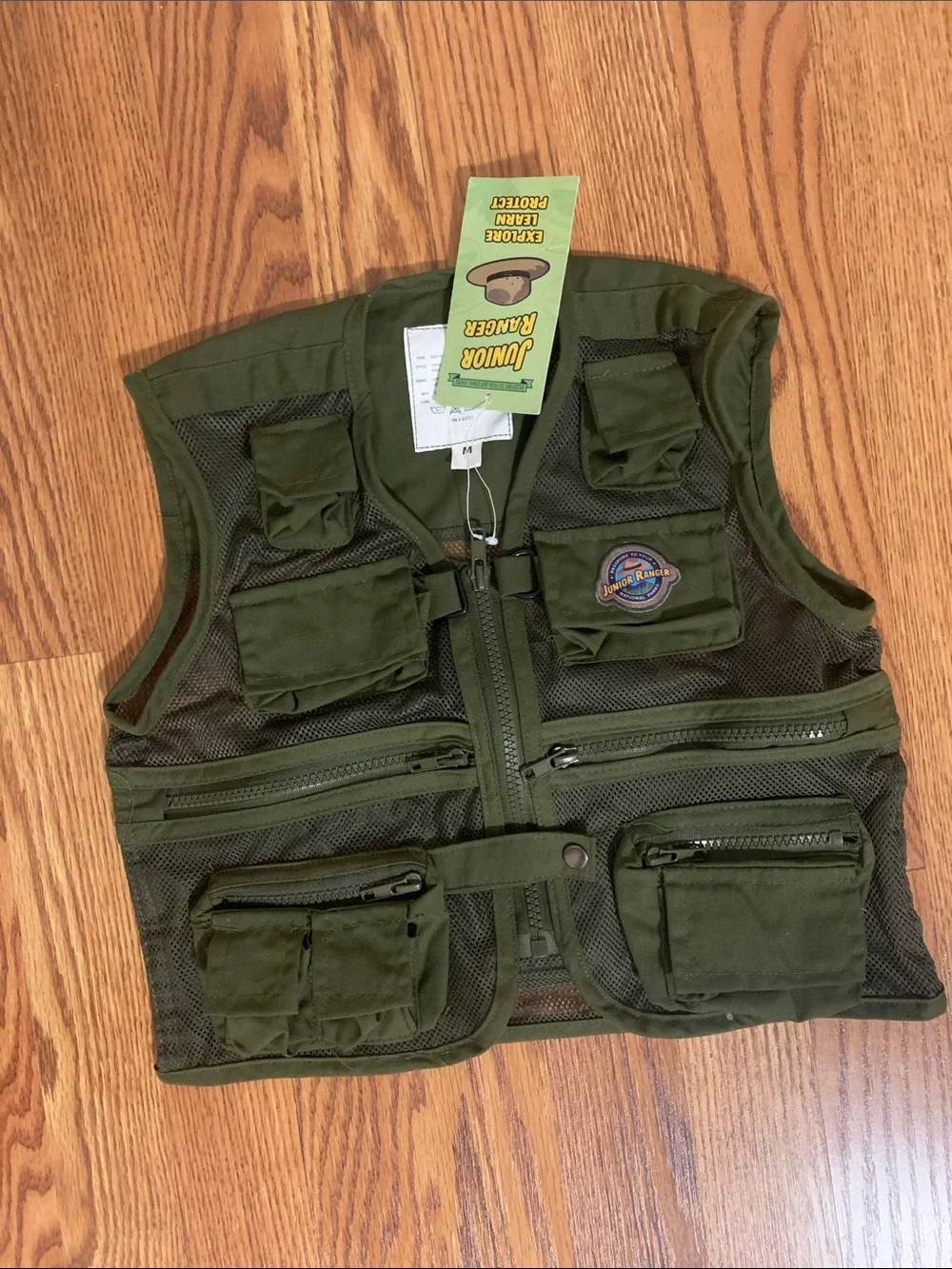 Junior Ranger Explorer Utility Vest in Olive Green